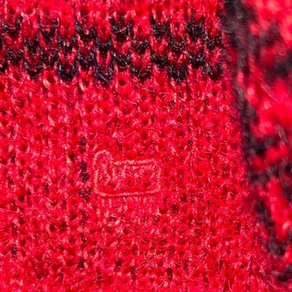 Woolrich Womens Wool Mohair Red Holiday Crewneck Sweater Sz XS Host Pick - Picture 8 of 8